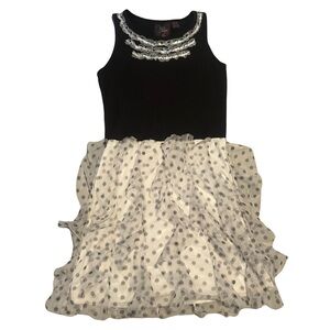 Self esteem size 7/8 black and white polka dot dress